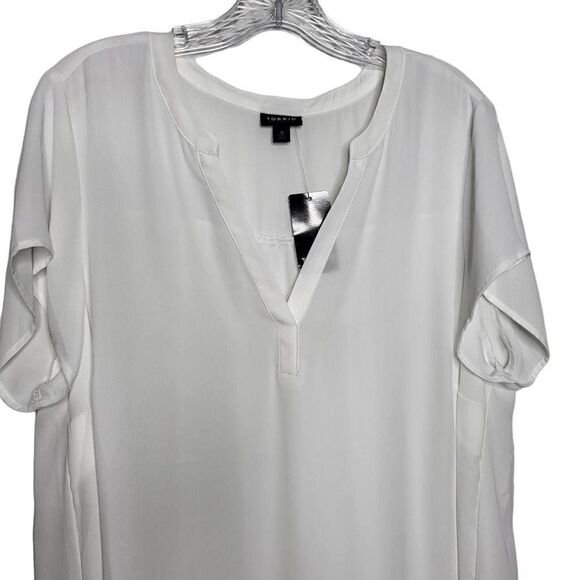 Torrid White Georgette Short Sleeves Blouse Size Large - Picture 4 of 10